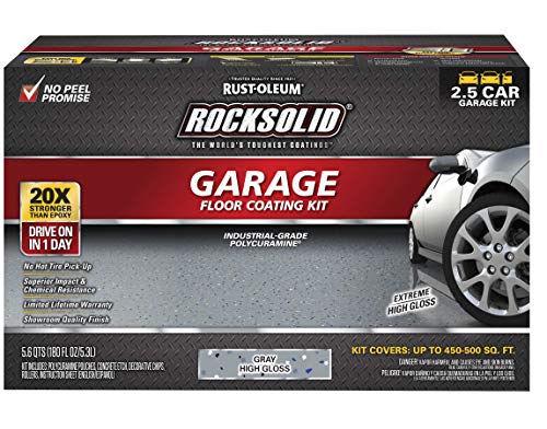 Rust-Oleum 293513 RockSolid Polycuramine Garage Floor Kits, 2.5 Car, Gray