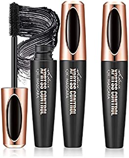 2PCS 4D Silk Fiber Lash Mascara Waterproof, Luxuriously Longer, Thicker, Voluminous Eyelashes, Long-Lasting, Dramatic Extension, Smudge-proof,Natural Extension Mascara