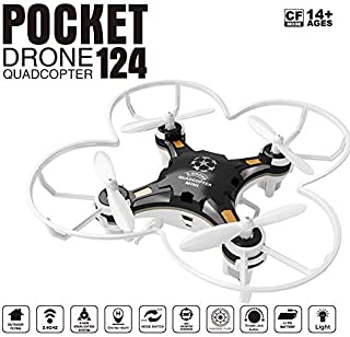 BISOZER 124 Micro Pocket Drone 4CH 6Axis Gyro Quadcopter with Switchable Controller RTF Remote Toy for Kids Toys (Black)