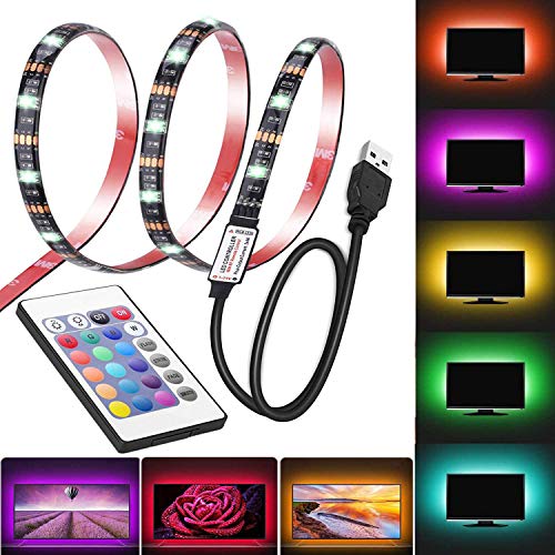 Led Strip Lights 6.56ft for 40-60in TV USB Backlight Kit with Remote, 16 Color 5050 Bias HDTV, for 40-60