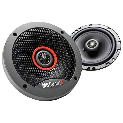 MB Quart FKB116 Formula Car Speakers (Black, Pair)  6.5 Inch Coaxial Speakers, 60 Watt, 3-Way Car Audio, Internal Crossover, 1 Inch Tweeters (Grills Not Included)