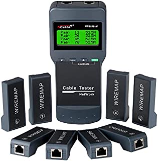 Network Cable Tester - NOYAFA Cable Wire Fault Finder for RJ45 Cat5, Cat6, 5e, 6e Measure Length, Locate the Breakage Point, Check Wiring Error with 8 Far-end Passive Test Jacks
