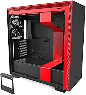 NZXT H710 - CA-H710B-BR - ATX Mid Tower PC Gaming Case - Front I/O USB Type-C Port - Quick-Release Tempered Glass Side Panel - Cable Management System - Water-Cooling Ready - Black/Red