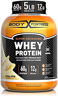 Body Fortress Whey Protein Powder 5 lb, Banana Creme