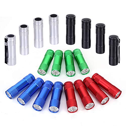 FASTPRO 20-pack Aluminum 6-LED Flashlights Set with Lanyard and 60-piece AAA Batteries Included and Pre-installed