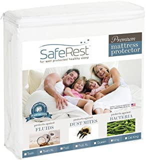 SafeRest Full Size Premium Hypoallergenic Waterproof Mattress Protector - Vinyl Free