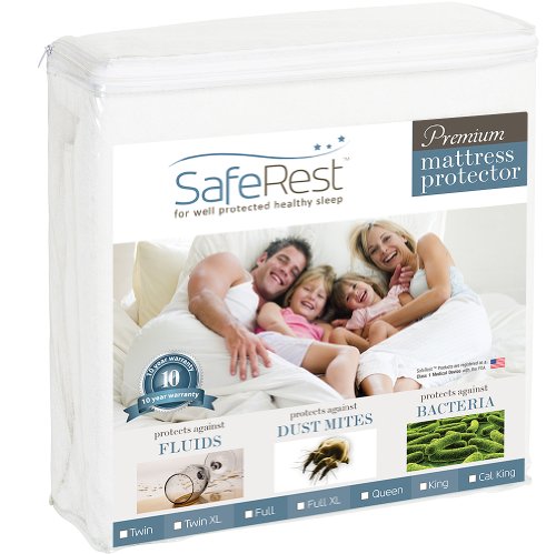 SafeRest Full Size Premium Hypoallergenic Waterproof Mattress Protector - Vinyl Free