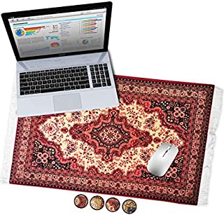 Oriental Rug Desk Pad XL Rug Mousepad Office Desk Pad Persian Rug Mouse Pad Deskpad Deskmat (Vintage Red)