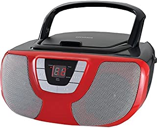 Sylvania Portable CD Player Boom Box with AM/FM Radio (Red)