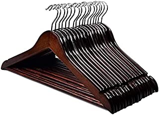 HOUSE DAY Premium Wooden Hangers for Coats Wooden Clothes Hangers 20 Pack Wooden Hangers Bulk Wooden Coat Hanger Brown Premium Hangers Wooden for Clothes Pants Skirt