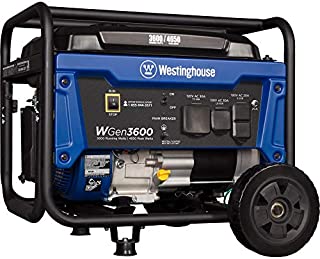 Westinghouse Outdoor Power Equipment WGen3600 Portable Generator 3600 Rated 4650 Peak Watts, RV Ready, Gas Powered, CARB Compliant