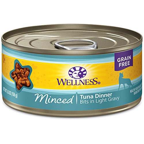 Wellness Complete Health Natural Grain Free Wet Canned Cat Food, Minced Tuna Entree, 5.5-Ounce Can (Pack of 24)