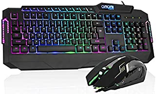 Gaming Keyboard and Mouse Combo, CHONCHOW USB Wired LED Rainbow Backlit Gaming Keyboard Mouse Set for PS4 Xbox PC Computer Gamer