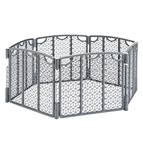 Evenflo Versatile Play Space, Indoor & Outdoor Play Space, Portable, 18.5 Square Feet of Enclosed Space, Cool Gray
