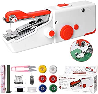 Handheld Sewing Machine, Mini Portable Electric Sewing Machine for Beginners Adult, Easy to Use and Fast Stitch Suitable for Clothes,Fabrics, Cutains,DIY Home Travel