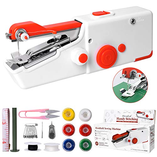 Handheld Sewing Machine, Mini Portable Electric Sewing Machine for Beginners Adult, Easy to Use and Fast Stitch Suitable for Clothes,Fabrics, Cutains,DIY Home Travel