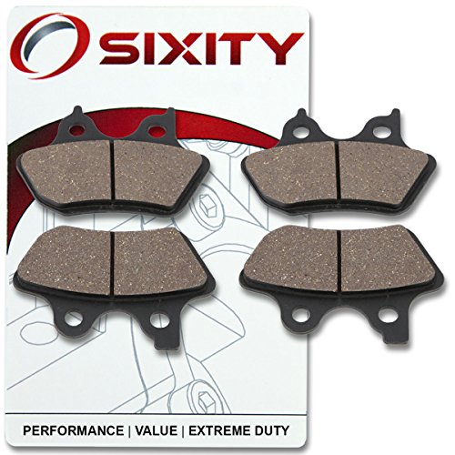 Sixity Front Rear Ceramic Brake Pads 2006 for Harley Davidson FLSTI Heritage Softail Set Full Kit Complete
