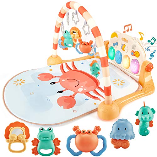 Baby Gym Baby Play Mat for Baby Play Gym Activity Mat, Infant Baby Toys 3-6 Months 0-3 6 to 12 Months, Kick&Play Piano Tummy Time Mat Baby Girl Boy Stuff, Newborn Baby Playmat Baby Girl Boy Gifts Toys