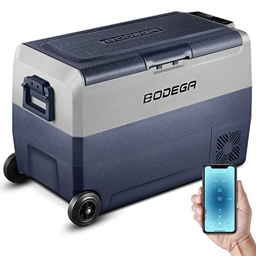 BODEGA 12 Volt Refrigerator Portable Freezer Car Fridge Dual Zone APP Control 53 Quart50L-4-68 RV Electric Compressor Cooler 12/24V DC and 100-240V AC for Outdoor, Vehicles, Camping, Travel