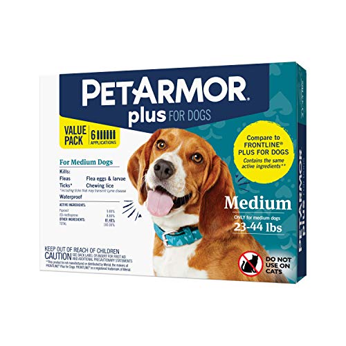PETARMOR Plus for Dogs Flea and Tick Prevention for Dogs, Long-Lasting & Fast-Acting Topical Dog Flea Treatment, 6 Count