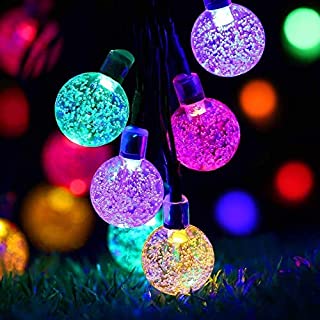 Solar String Lights Outdoor , 50LED Globe Fairy Waterproof Lights , 8 Mode 7M/24Ft Indoor/Outdoor Solar String Lights for Garden, Patio Yard, Home ,Christmas ,Parties ,Wedding (Multi-Colored)