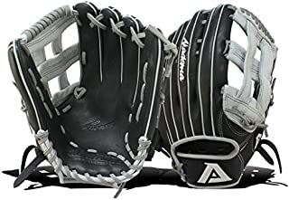 Akadema Prosoft Elite Series Baseball Outfielders Gloves, Black/Silver, Right Hand