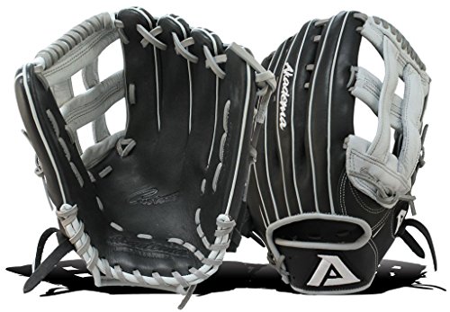 Akadema Prosoft Elite Series Baseball Outfielders Gloves, Black/Silver, Right Hand