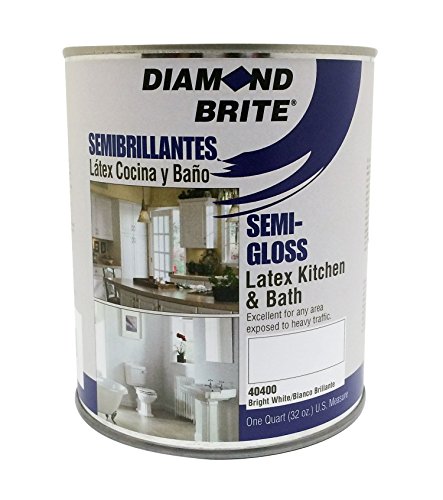 Diamond Brite Paint 40400 1 Quart Kitchen and Bath with Mildew Protection Semi Gloss Latex Paint White