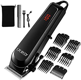 Cordless Hair Clippers for Men with High Speed Motor, ATMOKO Professional Mens Hair Clippers for Home Barber, Grooming Clippers Hair/Beard Trimmers, LCD Display, Bright Black