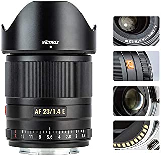 VILTROX 23mm f/1.4 Auto Focus E-Mount Lens Compatible for Sony,Wide Angle Large Aperture APS-C Lens for Sony E-Mount Cameras A6500 A6300 A6100 A9 A7R A7R A7 A7R A7 A7S A7R