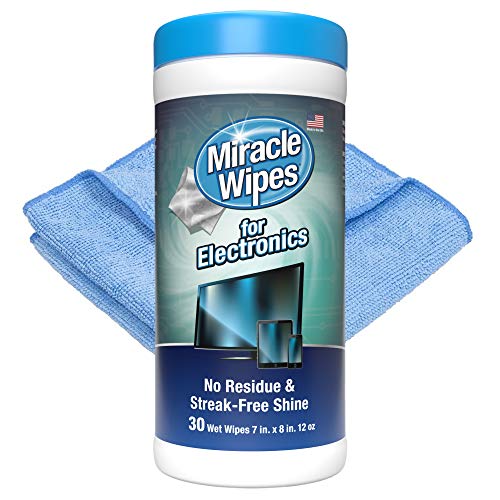 MiracleWipes for Electronics Cleaning - Screen Wipes Designed for TV, Phones, Monitors and More - (30 Count)