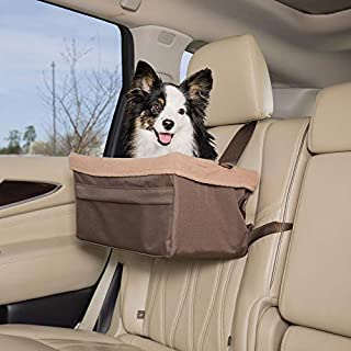 PetSafe Happy Ride Booster Seat - Dog Booster Seat for Cars, Trucks and SUVs - Easy to Adjust Strap - Durable Fleece Liner is Machine Washable and Easy to Clean - Large, Brown