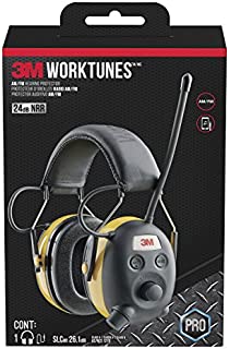 3M WorkTunes AM/FM Hearing Protector with Audio Assist Technology, 24 dB NRR, Ear protection for Mowing, Snowblowing, Construction, Work Shops