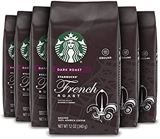 Starbucks Dark Roast Ground Coffee  French Roast  100% Arabica  6 bags (12 oz. each)