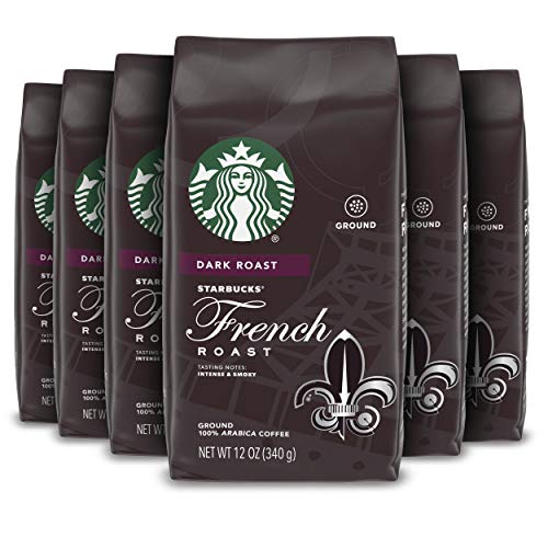 Starbucks Dark Roast Ground Coffee  French Roast  100% Arabica  6 bags (12 oz. each)