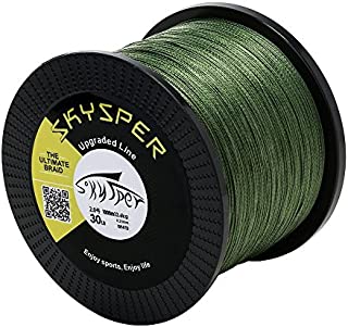 SKYSPER Upgraded Braided Fishing Line 10LB 15LB 20LB 30LB 60LB 80LB 100LB 1093 Yard PE 4 Strands Super Strong Fishing Line - Abrasion Resistant, Low Memory, Zero Stretch