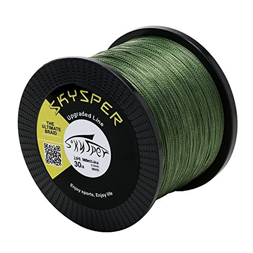 SKYSPER Upgraded Braided Fishing Line 10LB 15LB 20LB 30LB 60LB 80LB 100LB 1093 Yard PE 4 Strands Super Strong Fishing Line - Abrasion Resistant, Low Memory, Zero Stretch