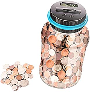 Digital Coin Bank,Money Saving Jar ,Coin Container with LCD,1.8L Large Piggy Bank for Adults,Kids,Girls,Boys,As a Birthday Gift