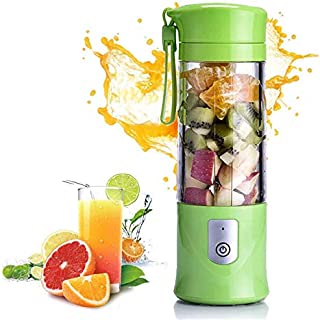 Portable Blender, Personal Size Blender USB Juicer Cup, 420ml Fruit Mixer Machine with 4000mAh Rechargeable Battery, Mini Travel Blender for Shakes and Smoothies, Baby Food, BPA-free (Green)