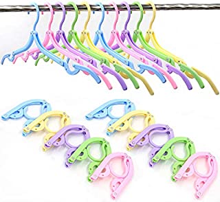 ZCASMOS 20 Pcs Folding Clothes Hangers, Travel Clothes Hanger Portable Folding Clothes Hangers Compact and Save Space for Both Family and Travel Use. (Multicolour)