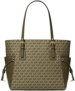 Michael Kors Voyager Logo Jacquard Tote Bag, Olive