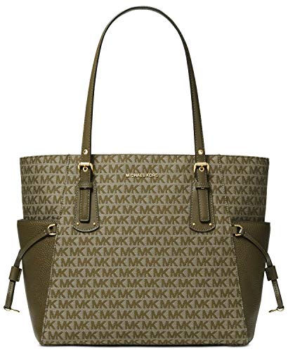 Michael Kors Voyager Logo Jacquard Tote Bag, Olive