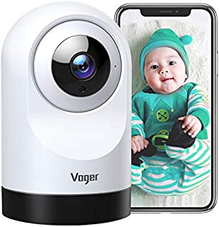 Voger Baby Monitor, 360-degree Wi-Fi Home Security Camera, PTZ Indoor Camera with 1080P IR Night Vision, Motion Tracking, 2-Way Audio, Compatible with Alexa