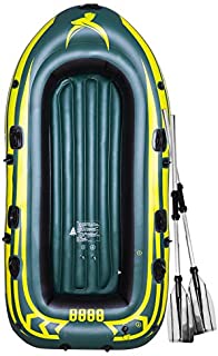 Yocalo Inflatable Boat Series,raft Inflatable Kayak, Fishing Boat Kayak,3-4 Person Boat with Aluminum Oars, Cushion, Rope,Repair Patch and High Output Hand Pump