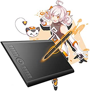 GAOMON M10K2018 10 x 6.25 inches Graphic Drawing Tablet 8192 Levels of Pressure Digital Pen Tablet with Battery-Free Stylus