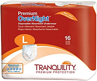 Tranquility Premium Overnight Disposable Absorbent Underwear (DAU) - LG - 64 ct