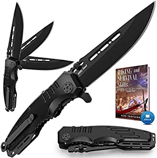 Spring Assisted Knife - Pocket Folding Knife - Military Style - Boy Scouts Knife - Tactical Knife - Good for Camping Hunting Survival Indoor and Outdoor Activities Mens Gift 6681