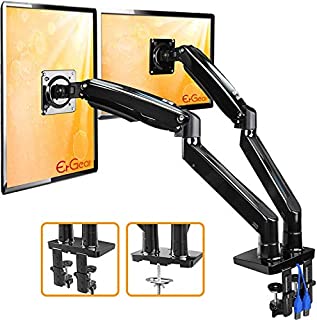 ErGear 22-35 Premium Dual Monitor Stand Mount w/USB, Ultrawide Computer Screen Desk Mount w/Full Motion Gas Spring Arm, Height/Tilt/Swivel/Rotation Adjustable, Holds from 6.6lbs to 26.5lbs / arm