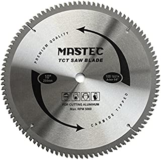 MASTEC 10-Inch 100T Carbide Tooth TCG for Aluminum Saw Blade with 5/8-Inch Arbor