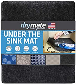 Drymate Premium XL Under The Sink Mat (24 x 59), Cabinet Protection Mat, Shelf Liner - Absorbent/Waterproof/Slip-Resistant - Machine Washable, Durable (Made in The USA) (Charcoal)